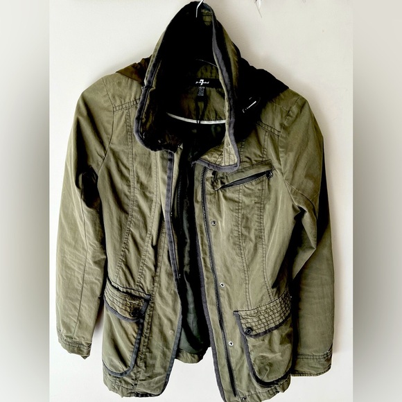 7 for all mankind utility jacket army green XS - Picture 1 of 6